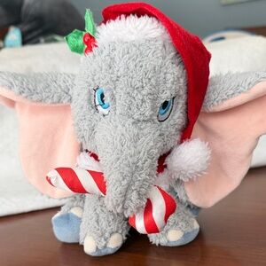 Disney parks Christmas dumbo Plush with Santa Hat and candy cane